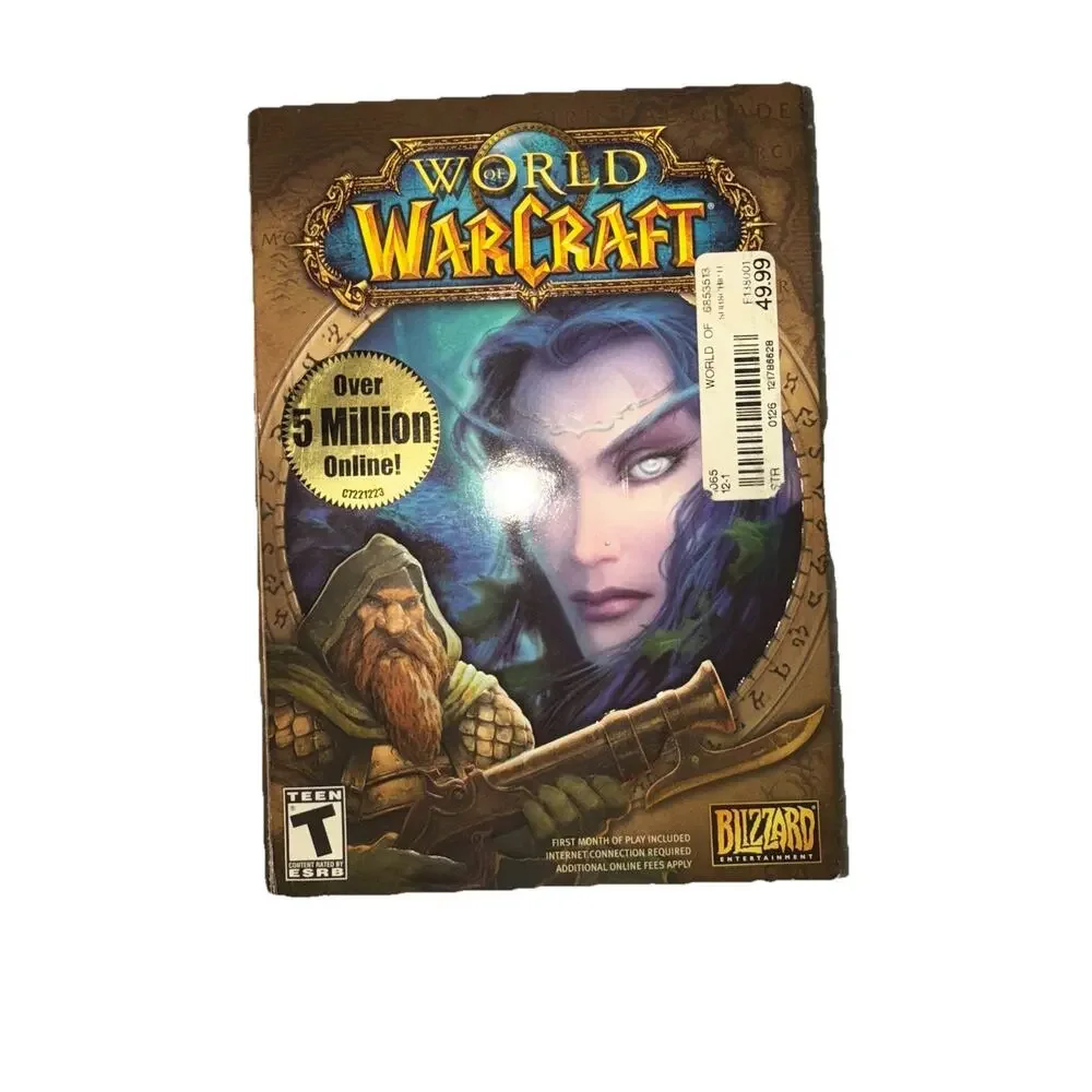 World of Warcraft (Windows/Mac, 2004) CIB COMPLETE Box Manual Catalog Discs 1-5